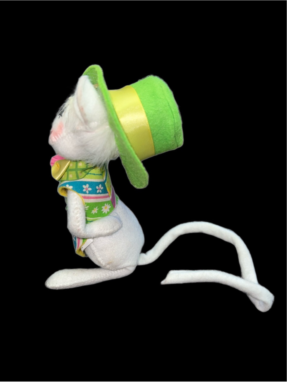 Annalee Mobilitee Mouse Doll Sunday Best Boy 6” Spring Easter Top Hat Flower - Picture 3 of 3